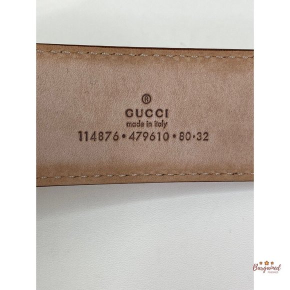 Authentic GUCCI Beige Guccissima Leather Interlocking G Gold Buckle Belt 80/32 - Picture 8 of 13